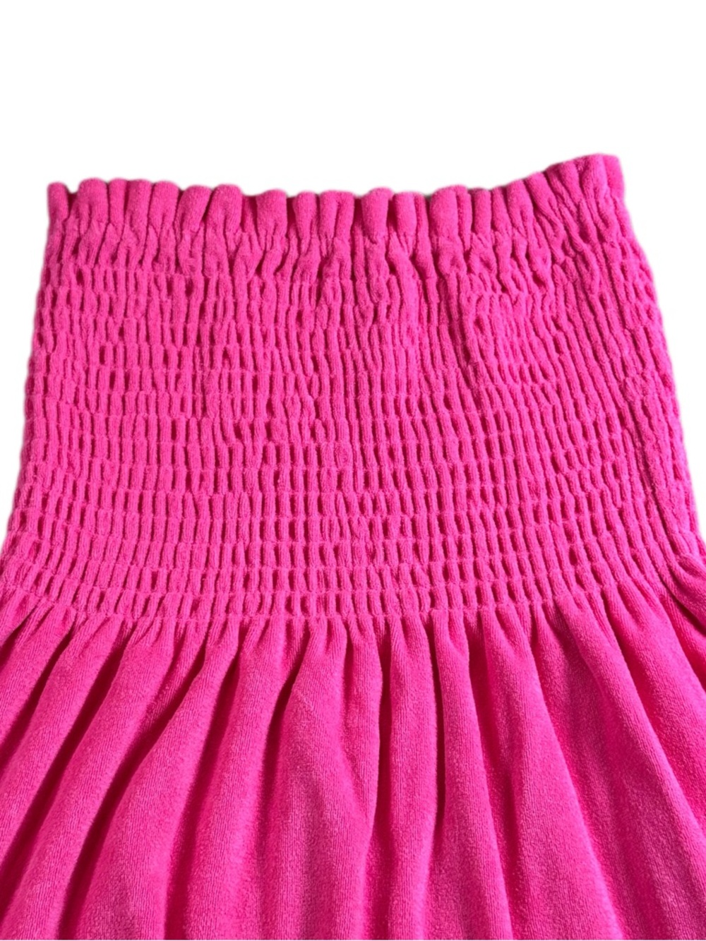 Aqua Swim Strapless Smocked Mini Dress in Hot Pink Size Small - Picture 6 of 8